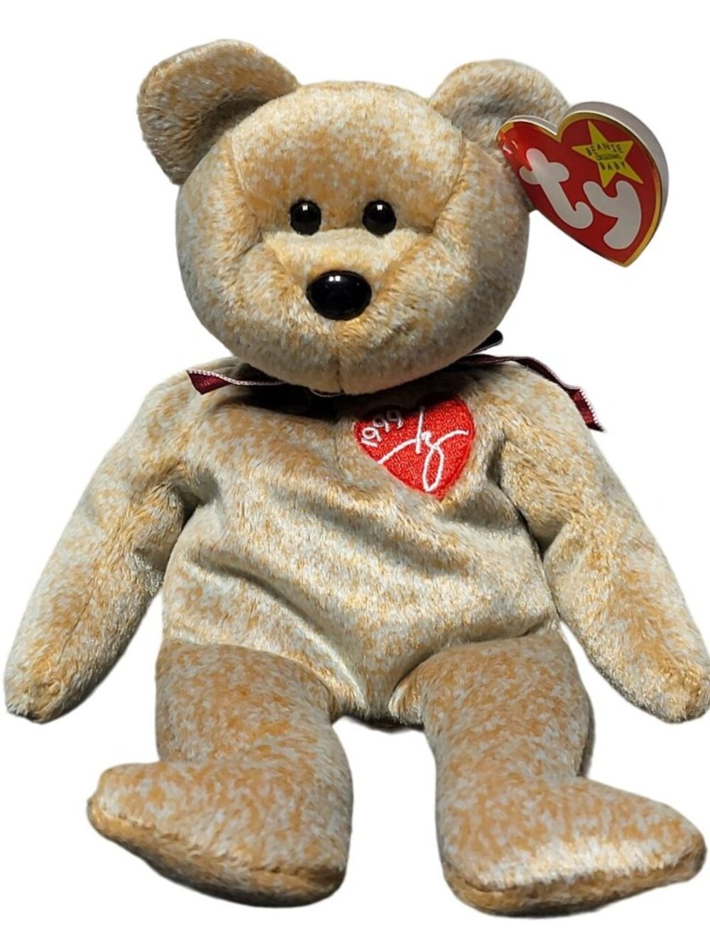 Ty 1999 Signature Bear Beanie Baby Stuffed Animal Heart Emblem Vintage Deadstock